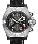 Avenger Chronogragh GMT 45mm in Steel on Black Fabric Strap with Black Dial