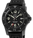 SuperOcean Automatic 46mm in Steel with Black Bezel on Black Rubber Strap with Black Dial