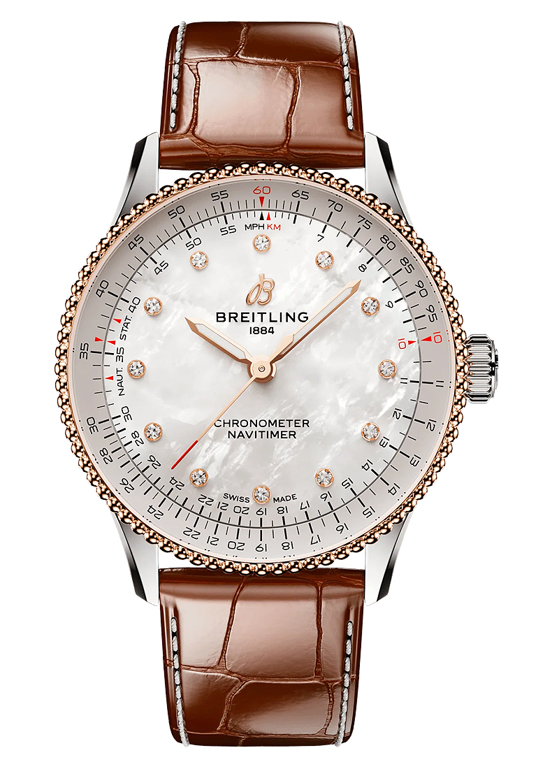 Breitling Navitimer Automatic 36mm in Steel with Rose Gold Bezel