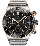 Super Chronomat B01 44mm in Steel with Rose Gold Black Bezel on Steel and Rose Gold Bracelet with Black Dial