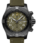 Avenger Chronograph 45mm Night Mission in DLC Coated Titanium on Green Fabric Strap with Green Dial