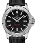 Avenger Automatic 42mm in Steel on Black Leather Strap with Black Dial