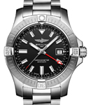 Avenger Automatic GMT 43 in Steel on Steel Bracelet with Black Dial