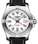 Avenger Automatic GMT 43 in Steel on Black Fabric Strap with White Dial