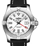 Avenger Automatic GMT 43 in Steel on Black Fabric Strap with White Dial