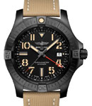 Avenger Automatic 45 GMT in DLC Coated Titanium on Beige Fabric Strap with Black Dial