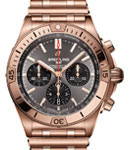 Chronomat B01 42mm  in Rose Gold on Rose Gold Bracelet with Grey Dial