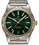 Chronomat Automatic 36mm South Sea in Steel with Rose Gold Sapphire Bezel on Steel and Rose Gold Bracelet with Green Dial