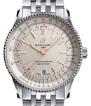 Navitimer 41mm Automatic in Steel on Steel Bracelet with Silver Dial