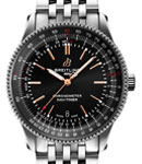 Navitimer 41mm Automatic in Steel on Steel Bracelet with Black Dial
