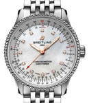 Navitimer 35mm in Steel on Steel Bracelet with MOP Dial