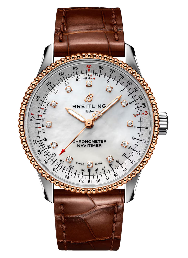 Breitling Navitimer Automatic 35mm in Steel with Rose Gold Bezel
