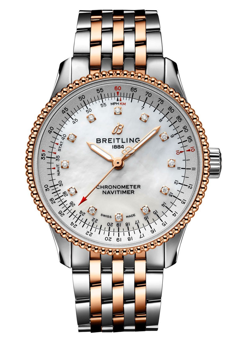 Breitling Navitimer Automatic 35mm in Steel with Rose Gold Bezel