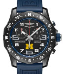 Endurance Pro University of Michighan in Breitlight on Blue Rubber Strap with Black Dial