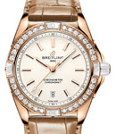 Super Chronomat B01 38mm in Rose Gold with Diamond Bezel on Beige Crocodile Leather Strap with Beige Dial