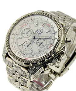 Bentley 6.75 White Gold on Bracelet with Off White Diamond Dial 