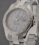 Yachtmaster Mid Size 35mm in Steel with Engraved Bezel on Oyster Bracelet with Silver Dial with Luminous Hour Markers