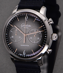 Sixties Chronograph Annual Edition in Steel on Blue Fabric Strap with Grey Dial