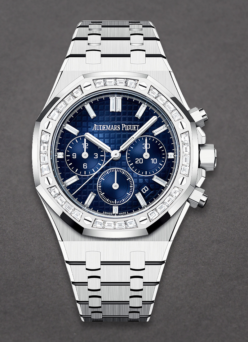 Audemars Piguet Royal Oak Chronograph 38mm in White Gold with Diamond Bezel