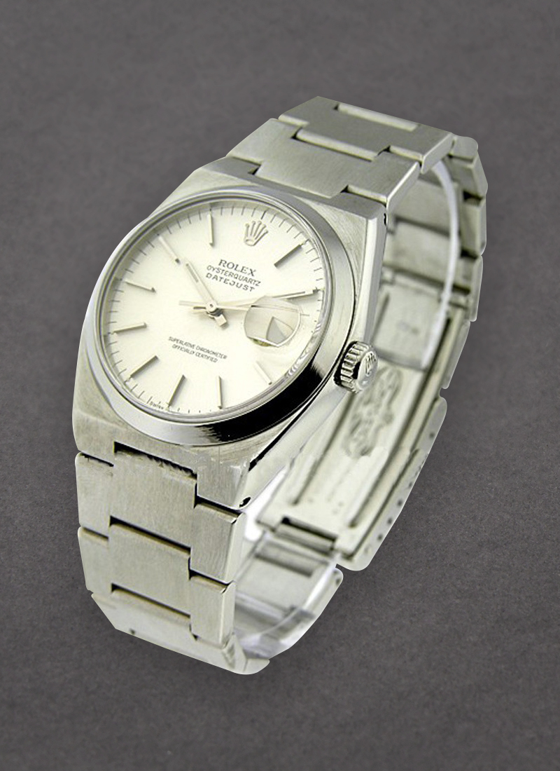 Pre-Owned Rolex Oyster Quartz Datejust 36mm in Steel with Smooth Bezel