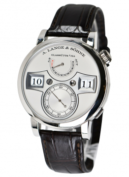 A. Lange & Sohne 142.025 Zeitwerk Double Jumping Hour in Platinum 142.025