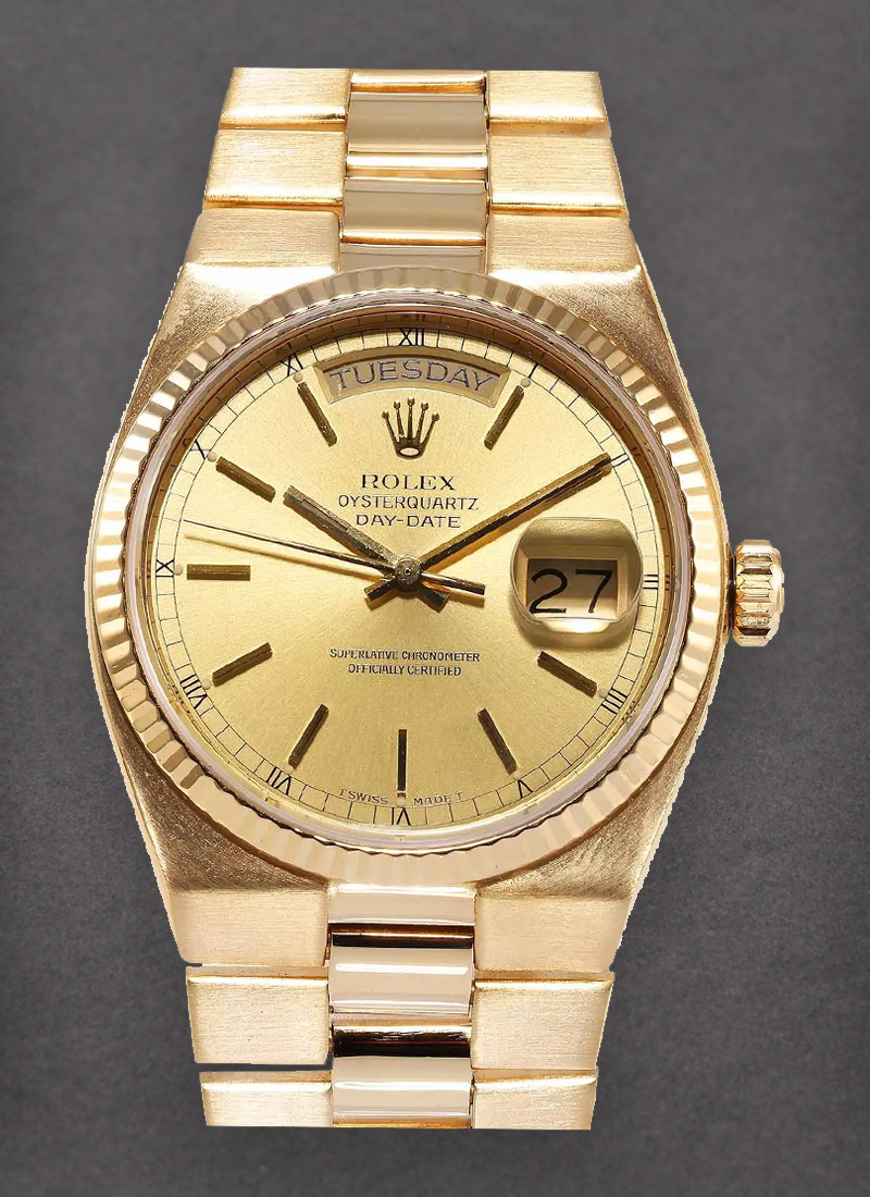 Pre-Owned Rolex Day-Date President 36mm in Yellow Gold with Fluted Bezel