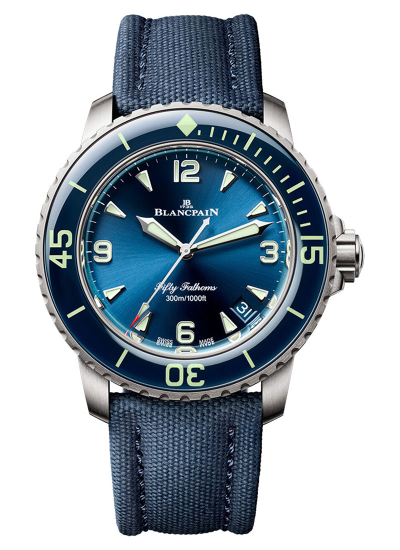 Blancpain Fifty Fathoms Automatique in Titanium with Blue Bezel