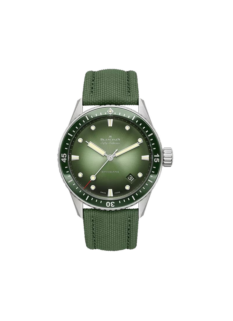 Blancpain Fifty Fathoms Bathyscaphe in Steel with Green Bezel - Limited Edition