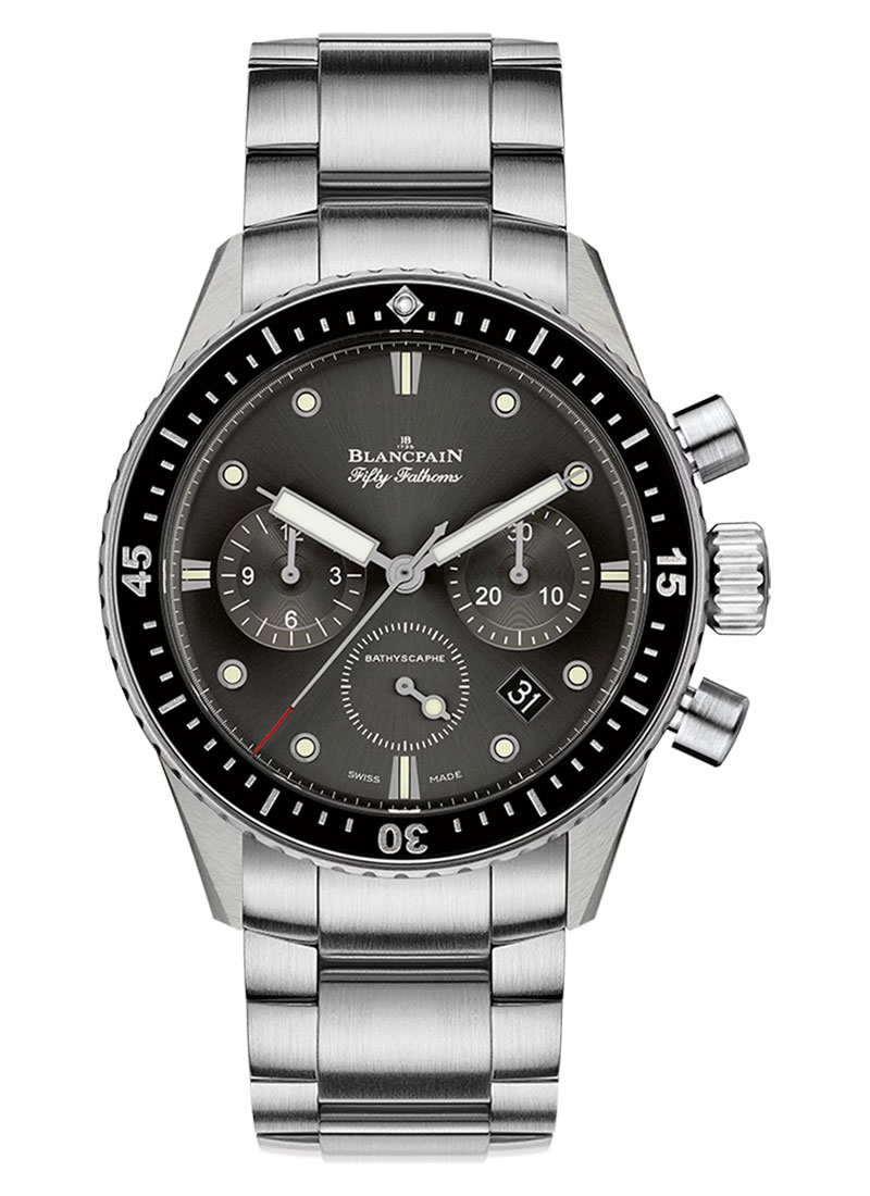 Blancpain Fifty Fathoms Bathyscaphe Flyback Chronograph in Steel with Black Bezel