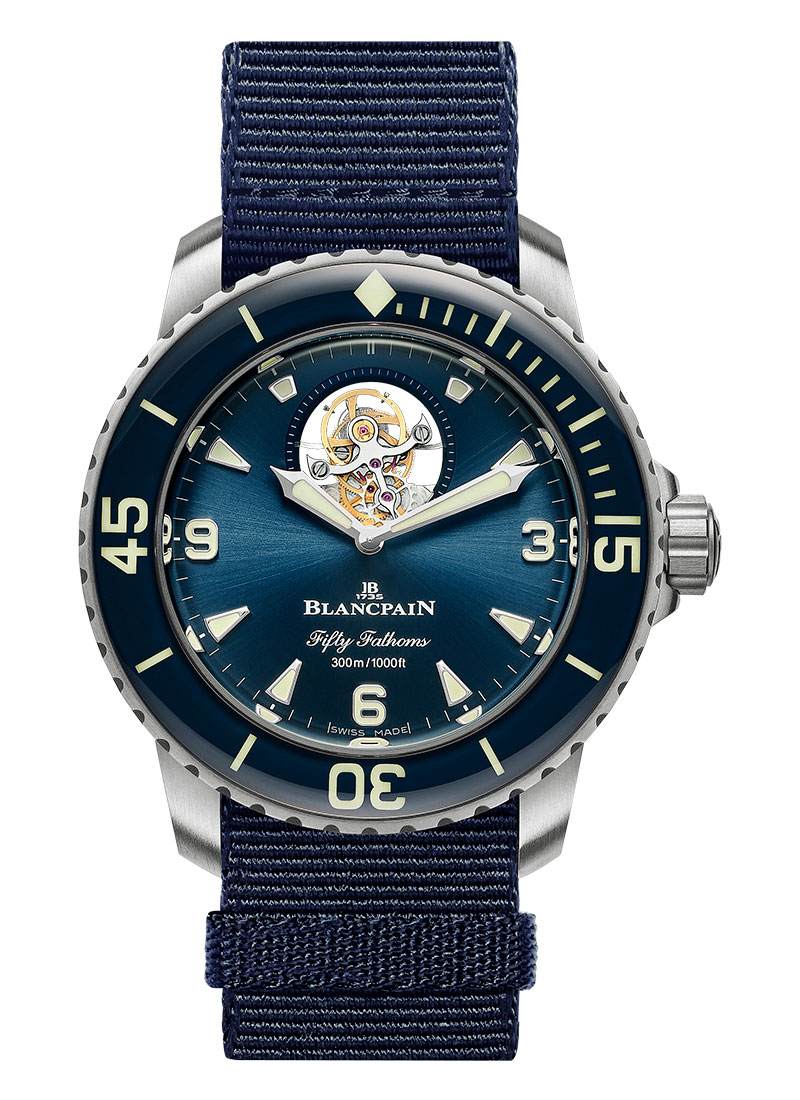 Blancpain Fifty Fathoms Tourbillon 8 Hours in Titanium with Blue Bezel