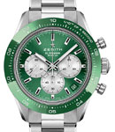 Chronomaster El Primero Yoshida Limited 41mm in Steel with Green Bezel on Steel Bracelet with Green Dial