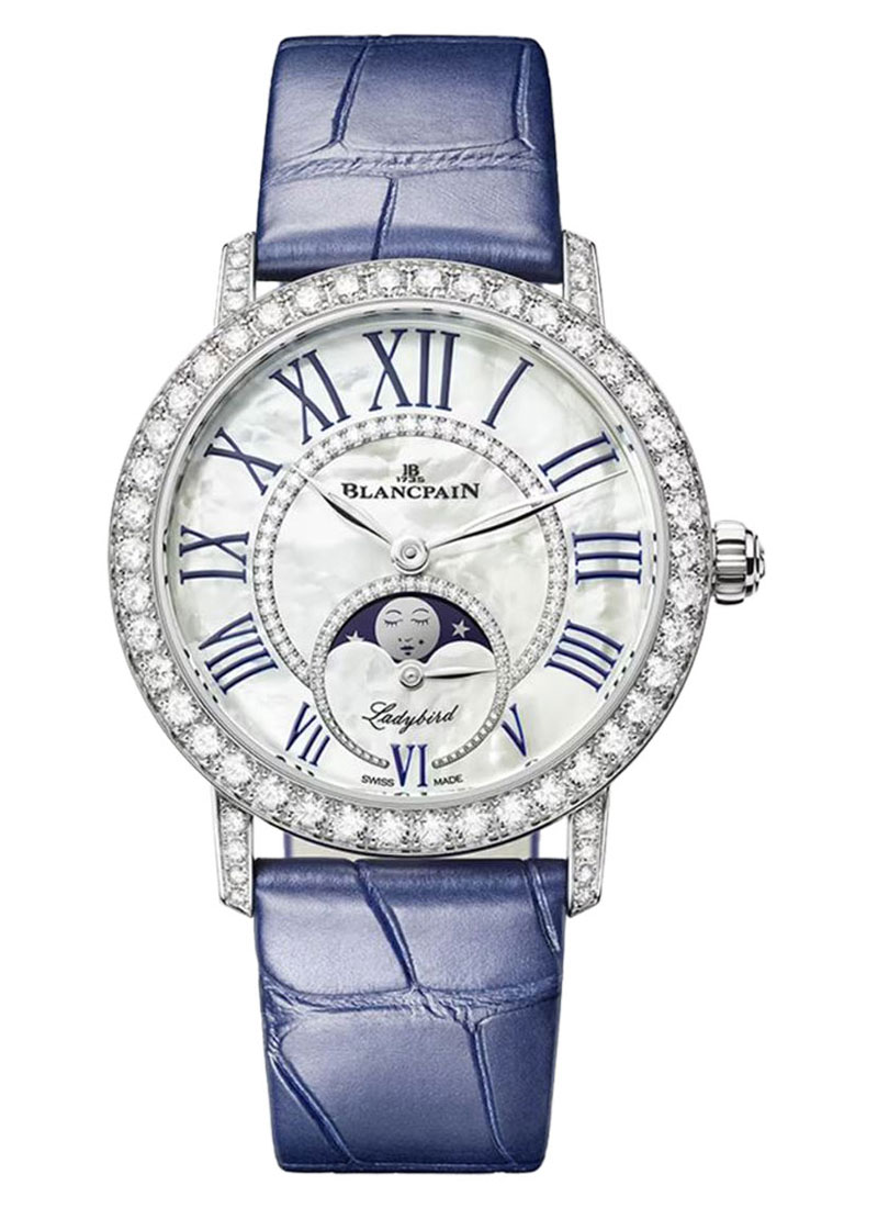 Blancpain Ladybird Colors Phases de Lune in White Gold with Diamond Bezel