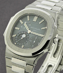 Jumbo Nautilus Power Reserve 3712 in Stainless Steel on Steel Bracelet with Grey and Blue Index Dial