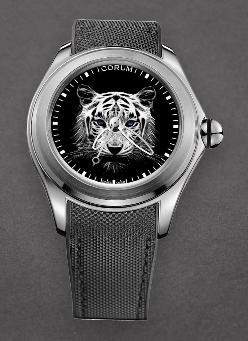 Corum Bubble 47 Luminsescent Tiger in Steel