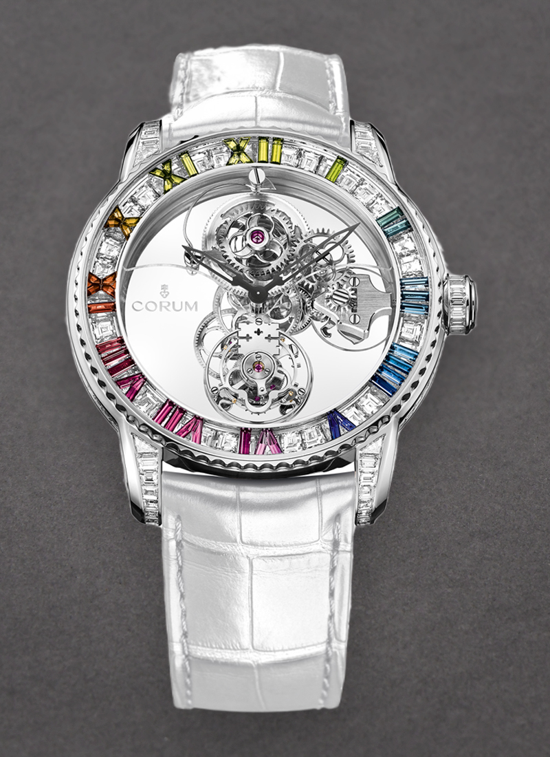 Corum Heritage Romulus 44mm Billionaire Tourbillon in White Gold with Diamond Bezel