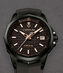 Admiral 38mm Automatic in Black PVD Titanium on Black Rubber Strap with Black Dial