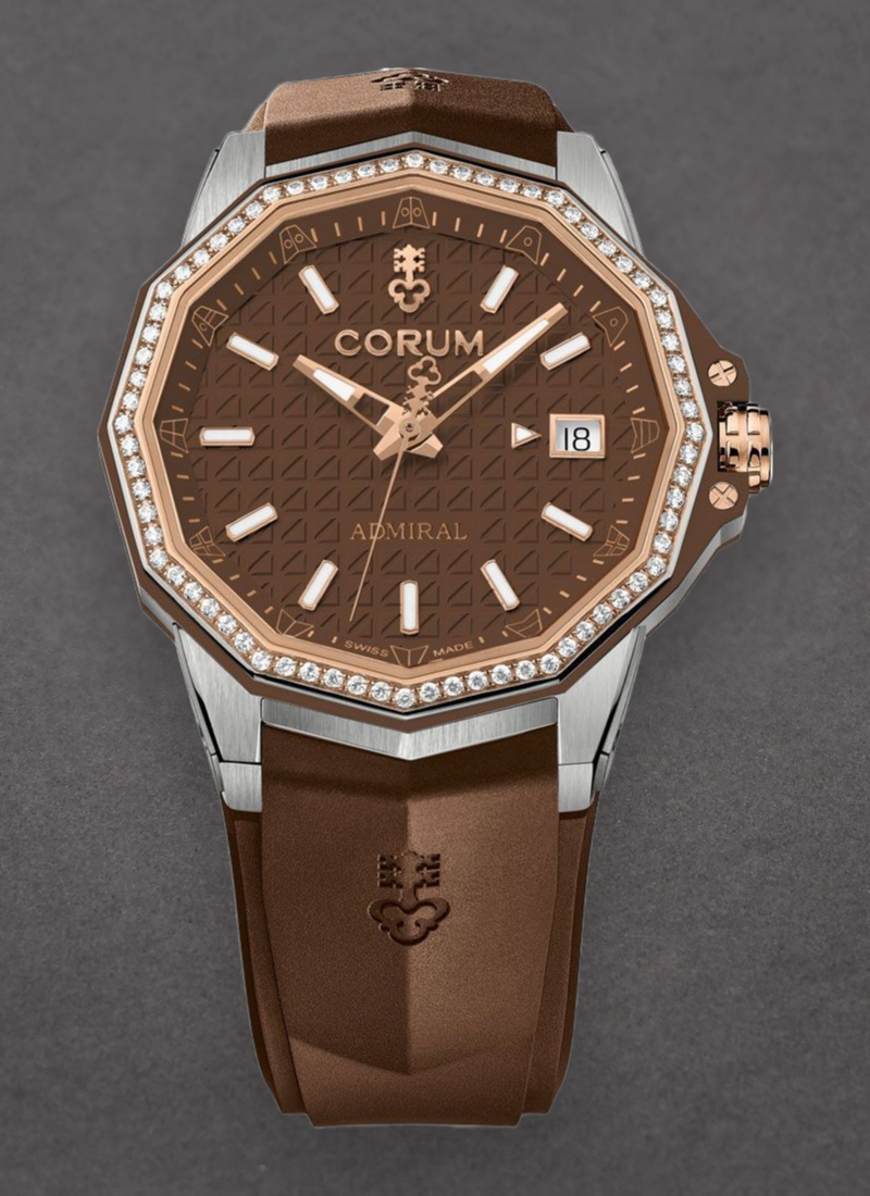 Corum Admiral 38mm Automatic in Titanium with Rose Gold Diamond Bezel