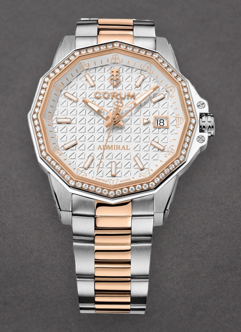 Corum Admiral 38mm Automatic in Titanium with Rose Gold Diamond Bezel