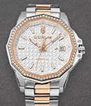 Admiral 38mm Automatic in Titanium with Rose Gold Diamond Bezel on Titanium and Rose Gold Bracelet with White Dial