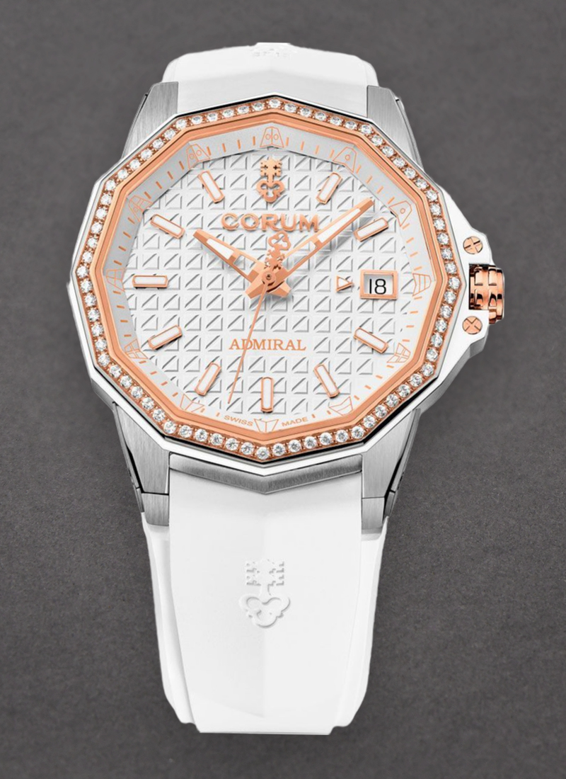 Corum Admiral 38mm Automatic in Titanium with Rose Gold Diamond Bezel