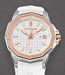 Admiral 38mm Automatic in Titanium with Rose Gold Diamond Bezel on White Rubber Strap with White Dial