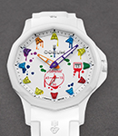 Admiral 42mm Automatic in White Ceramic  on White Rubber Strap with Sunray White Dial