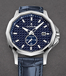 Admiral 42mm Automatic in Steel on Blue Crocodile Leather Strap with Blue Dial