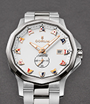Admiral 42mm Automatic in Steel  on Steel Bracelet with White Dial