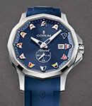 Admiral 42mm Automatic in Steel on Blue Rubber with Blue Dial