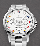 Admiral 42mm Chronograph Automatic in Steel on Steel Bracelet with White Dial