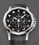 Admiral 42mm Automatic in Steel on Black Rubber Strap with Black Dial
