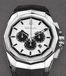 Admiral 45mm Chronograph Automatic in Titanium on Black Rubber Strap with Silver Dial