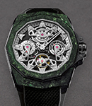 Admiral 45mm Openworked Automatic in Luminescent Carbon on Black Rubber Strap with Opnewotked Dial