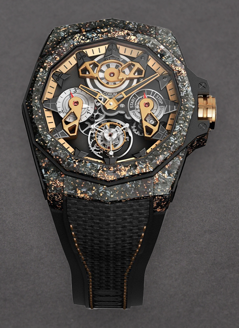 Corum Admiral 45mm Tourbillon Openworked Automatic in Carbon with Gold Inclusion